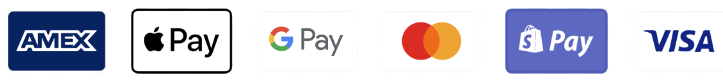 Accepterade betalmetoder: American Express, Apple Pay, Google Pay, Mastercard, Shop Pay och Visa
